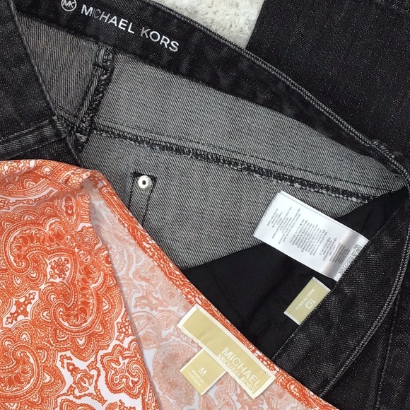 Michael Kors black bootcut jeans + MMK top - Picture 3 of 8